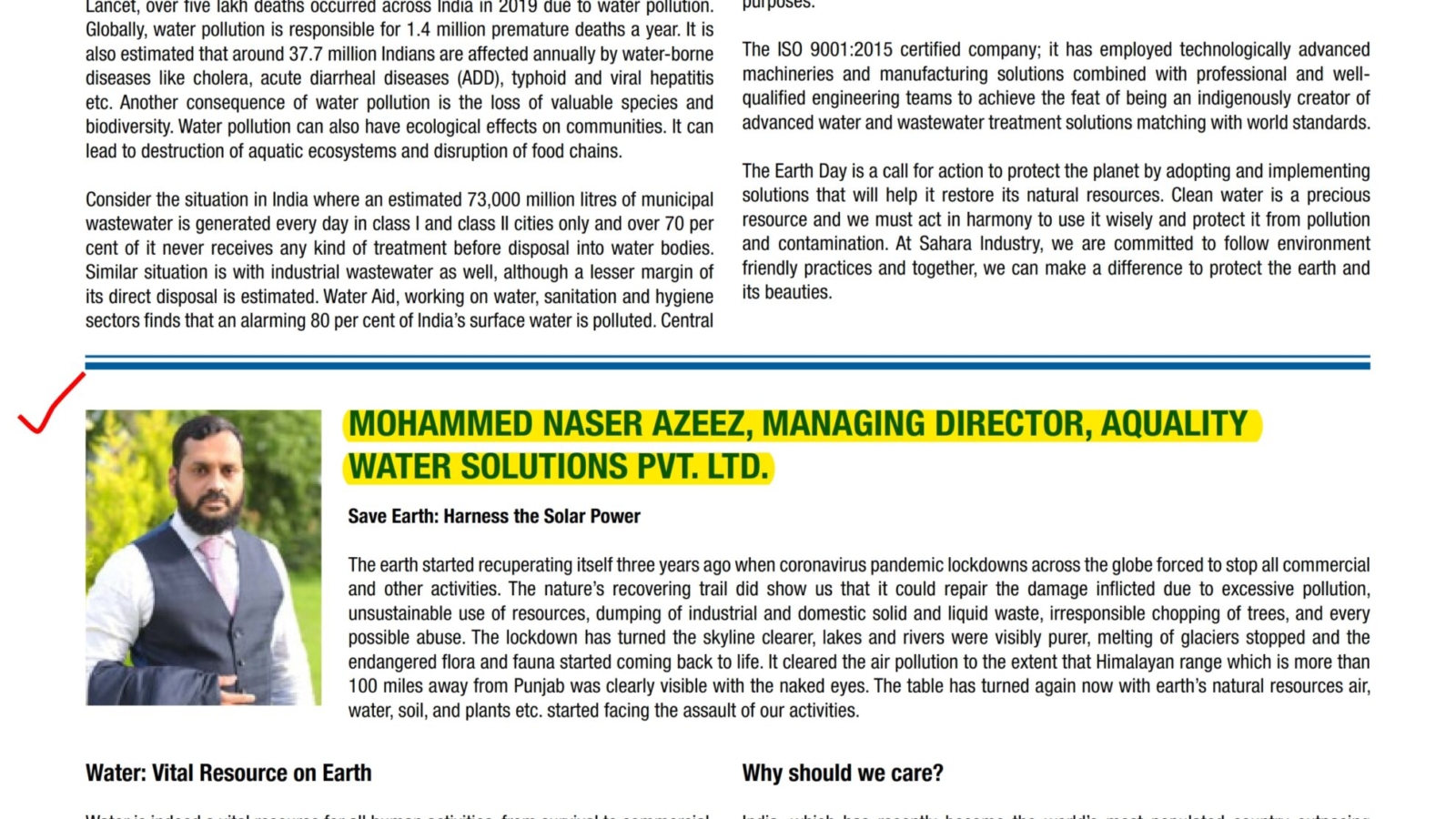 Everything About Water, April 2023 - AWSPL-Earth Day Message_001