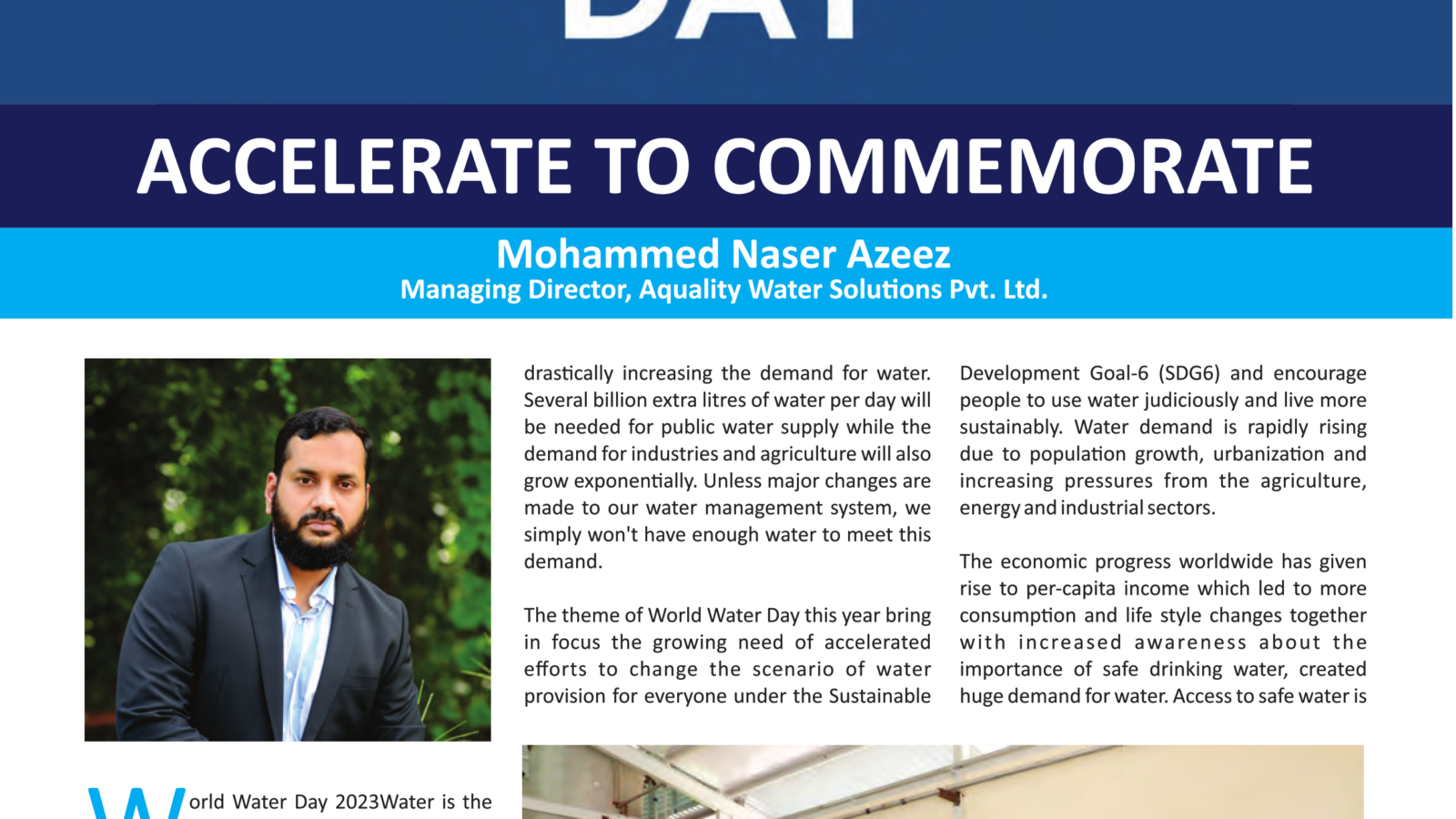 Water Age Magazine, February 2023-World Water Day-Accelerate to Commermorate-AWSPL_001